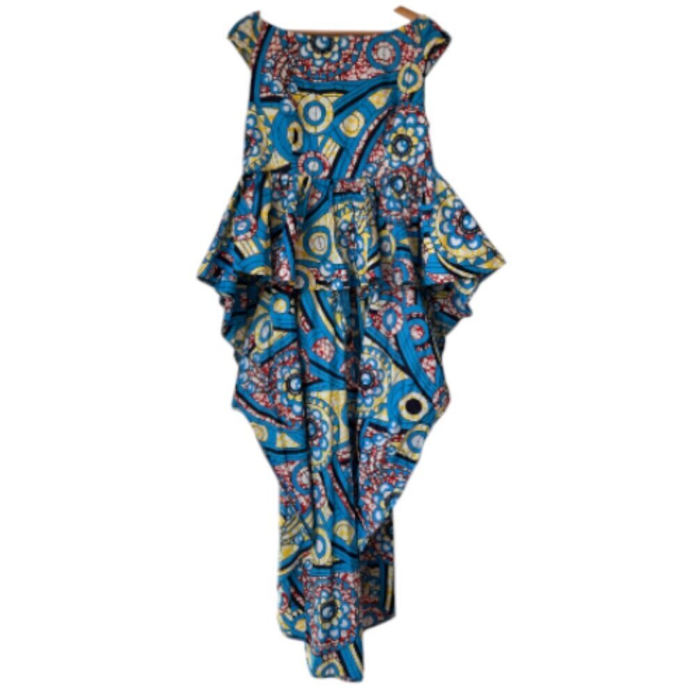 Binta Real Wax African Print Peplum Hi-Low Top | Size 2XL | New